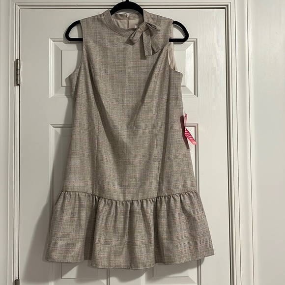 Gal Meets Glam Dresses & Skirts - Gal Meets Glam Philippa Plaid Sleeveless Dress with Bow